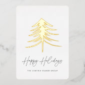 Carte De Vœux En Aluminium Pin esquissé | Entreprise moderne (Recto)