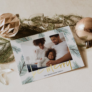 Carte De Vœux En Aluminium Pine Boughs Be Merry Photo