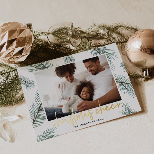 Carte De Vœux En Aluminium Pine Boughs | Christmas Cheer Photo
