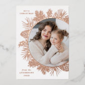 Carte De Vœux En Aluminium Pinecones d'or Rose rustique Photo (Recto)