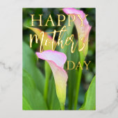 Carte De Vœux En Aluminium Pink Calla Lillies Fête des mères (Recto)