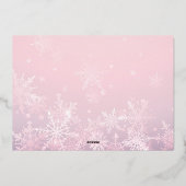 Carte De Vœux En Aluminium Pink Christmas Photo Flac à neige Premier Noël (Verso)