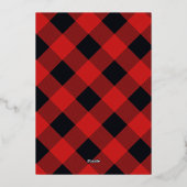 Carte De Vœux En Aluminium Plaid Christmas Photo Gold (Verso)