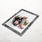 Carte De Vœux En Aluminium Plaid minimal une photo gris vertical réel (Rotation)