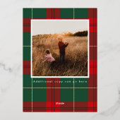 Carte De Vœux En Aluminium Plaid Prépa Deux Photo Verticale (Verso)