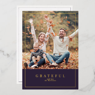 Carte De Vœux En Aluminium Plum Thanksgiving photo de famille encadrée