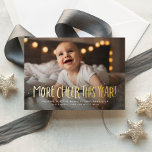 Carte De Vœux En Aluminium Plus de joie cette année amusant une photo Noël<br><div class="desc">Encore plus de joie cette année ! Si votre Noël est beaucoup plus joyeux cette année qu'avant, c'est la carte de vacances parfaite pour vous. Avec une photo et un texte amusant, c'est une excellente façon de présenter votre famille et envoyer des salutations de vacances. Le libellé "plus gai cette...</div>