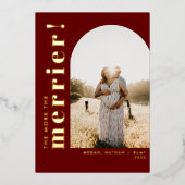 Carte De Vœux En Aluminium Plus l'arc de la grossesse est merrier (Recto)