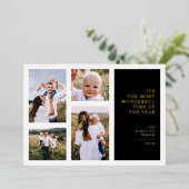 Carte De Vœux En Aluminium Plus merveilleux temps noël multi photo (Debout devant)