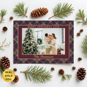 Carte De Vœux En Aluminium Polo Équestre Photo de Noël Carreaux Bourguignons