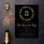Carte De Vœux En Aluminium Pop Fizz Clink fête du Nouvel An