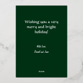 Carte De Vœux En Aluminium Portrait de Noël élégant et vert joyeux (Verso)