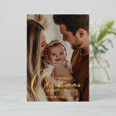 Carte De Vœux En Aluminium Premier Noël en tant que parents Photo personnalis (Debout devant)