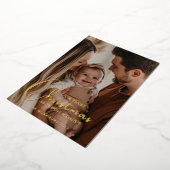 Carte De Vœux En Aluminium Premier Noël en tant que parents Photo personnalis (Rotation)