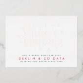 Carte De Vœux En Aluminium Premium Gold Modern Joyeuses Fêtes (Recto)