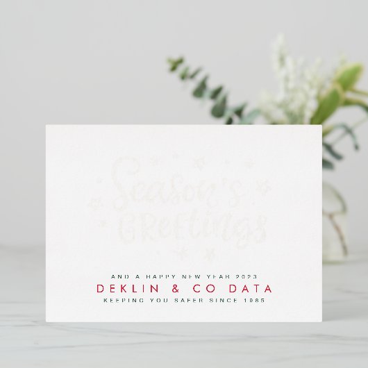 Carte De Vœux En Aluminium Premium Gold Modern Joyeuses Fêtes (Debout devant)