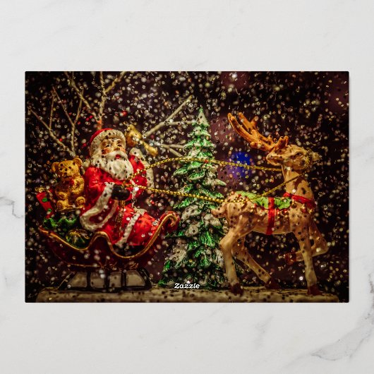 Carte De Vœux En Aluminium Premium Gold Modern Joyeuses Fêtes (Verso)