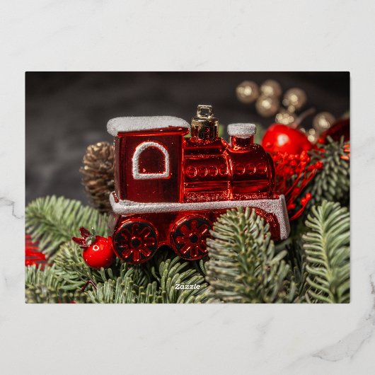 Carte De Vœux En Aluminium Premium Green Gold Stars Merry Christmas Business (Verso)