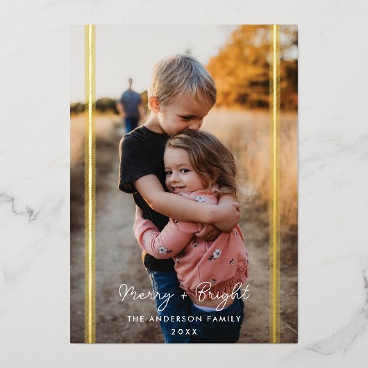 Carte De Vœux En Aluminium Préparatoire Plaid Deux Photo Verticale (Recto)