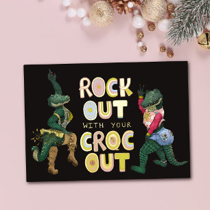 Carte De Vœux En Aluminium Punaiserie de crocodile drôle Rock Out avec votre 