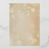Carte De Vœux En Aluminium Real Golden Custom Photo Fancy Snowflake (Verso)