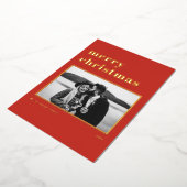 Carte De Vœux En Aluminium Red Retro Bold Typographie Joyeux Noël Photo (Rotation)