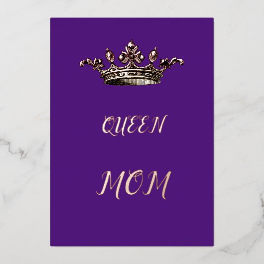 Carte De Vœux En Aluminium Reine Mère (Recto)