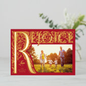 Carte De Vœux En Aluminium Rejoice Filagreement Christian (Debout devant)