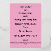 Carte De Vœux En Aluminium Rejoignez notre groupe de fiançailles (Verso)