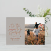 Carte De Vœux En Aluminium Remerciant grâcieux moderne minimal élégant script (Debout devant)