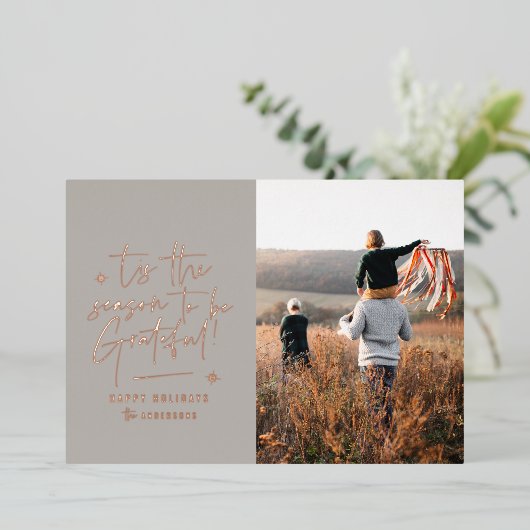 Carte De Vœux En Aluminium Remerciement reconnaissant écriture moderne minima (Debout devant)