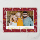 Carte De Vœux En Aluminium Remerciements Autumn Foliing Photo Thanksgiving (Recto)