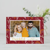 Carte De Vœux En Aluminium Remerciements Autumn Foliing Photo Thanksgiving (Debout devant)