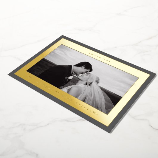 Carte De Vœux En Aluminium Remerciements pour mariage | Ajouter votre photo (Rotation)