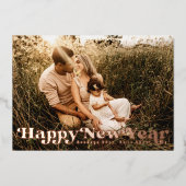 Carte De Vœux En Aluminium Retro Bonne année (Recto)