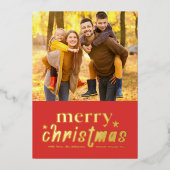 Carte De Vœux En Aluminium Retro Joyeux Noël Photo (Recto)