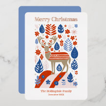 Rinder scandinave Joyeux Rose de Noël Or