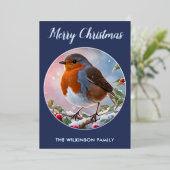 Carte De Vœux En Aluminium Robin Redsein Faune traditionnelle (Debout devant)