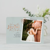 Carte De Vœux En Aluminium Rose de Faire-part de grossesse vert extra-joyeux (Debout devant)