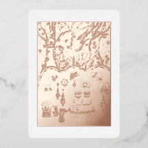 Rose Gold Feuille Chats Arbre Noël Fêtes