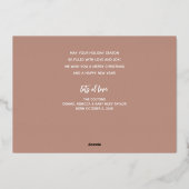 Carte De Vœux En Aluminium Rose Gold Joyeux Noël Script (Verso)