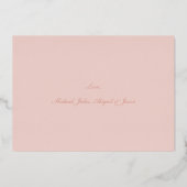 Carte De Vœux En Aluminium Rose Gold Merry Christmas Card (Verso)