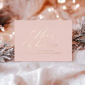 Carte De Vœux En Aluminium Rose Gold Merry Christmas Card