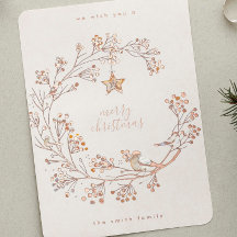 Rose Gold Pressed Wreath Joyeux Noël