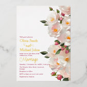 Carte De Vœux En Aluminium Rose sauvage Elegant Chien rose Faire-part de mari (Recto)