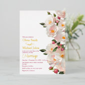 Carte De Vœux En Aluminium Rose sauvage Elegant Chien rose Faire-part de mari (Debout devant)