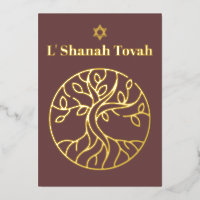 Rosh Hashanah feuille d'or Arbre de Vie Rose Pouss