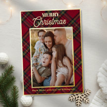 Rouge Classique Tartan Plaid Famille Photo Noël