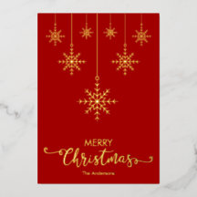 Rouge Joyeux Noël Snowflakes Gold