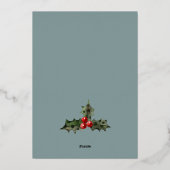 Carte De Vœux En Aluminium Rouge rustique Vert blanc blanc de Noël (Verso)